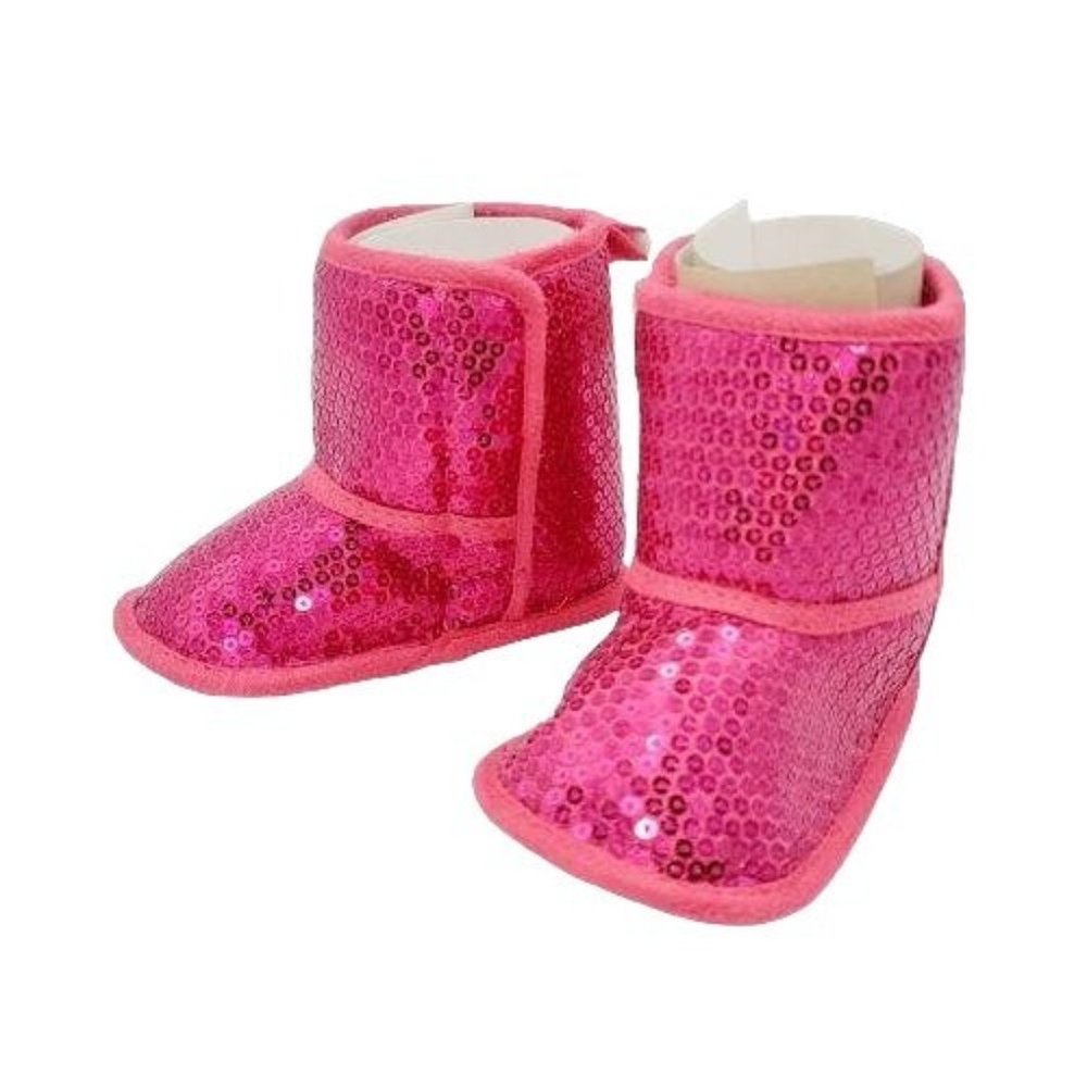 Rising Star NEW NWT Baby Girl Pink Sequins Boots Booties Size 2 (6-9 months)